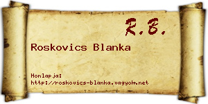 Roskovics Blanka névjegykártya
